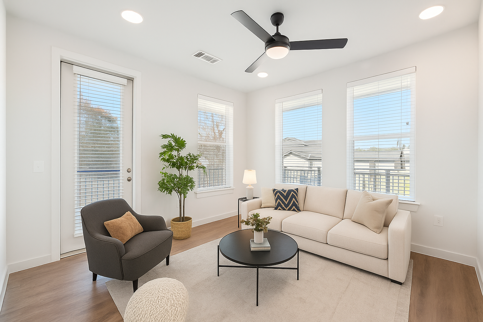 Living Room with Balcony Access